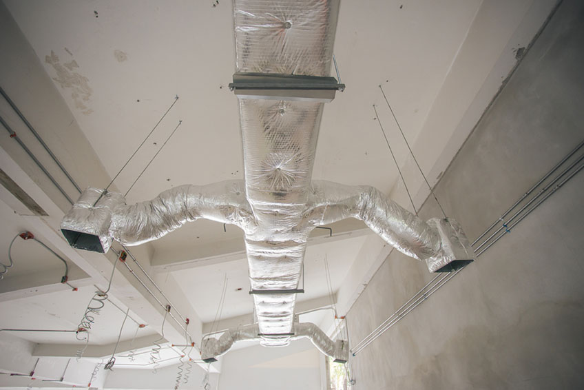 Ducting work for air conditioner ceiling type