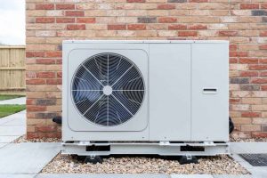 heat pump outside a new home Amarillo, TX